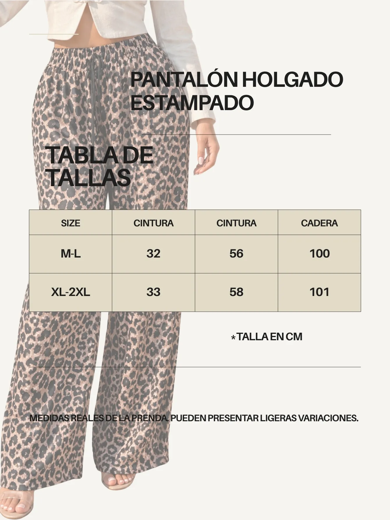AD2651 Pantalón holgado estampado animal print 15698